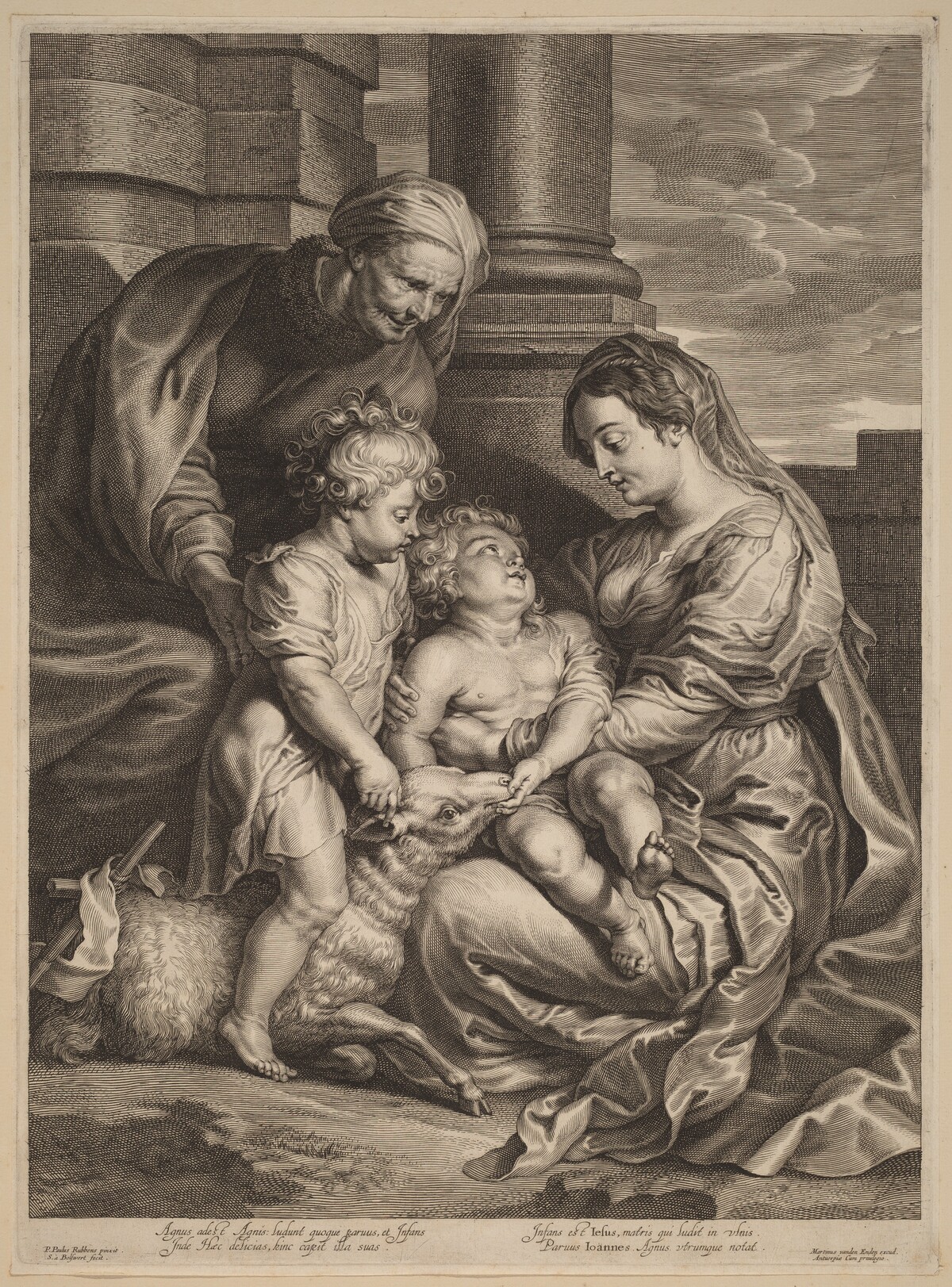 The Virgin and Child with Saint  Anne and Saint John by Schelte Adams Bolswert, after Sir Peter Paul Rubens