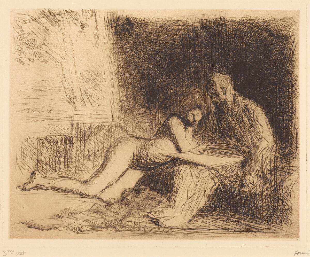 Le repos du modèle (4e planche) (The Model's Rest) (fourth plate) by Jean-Louis Forain