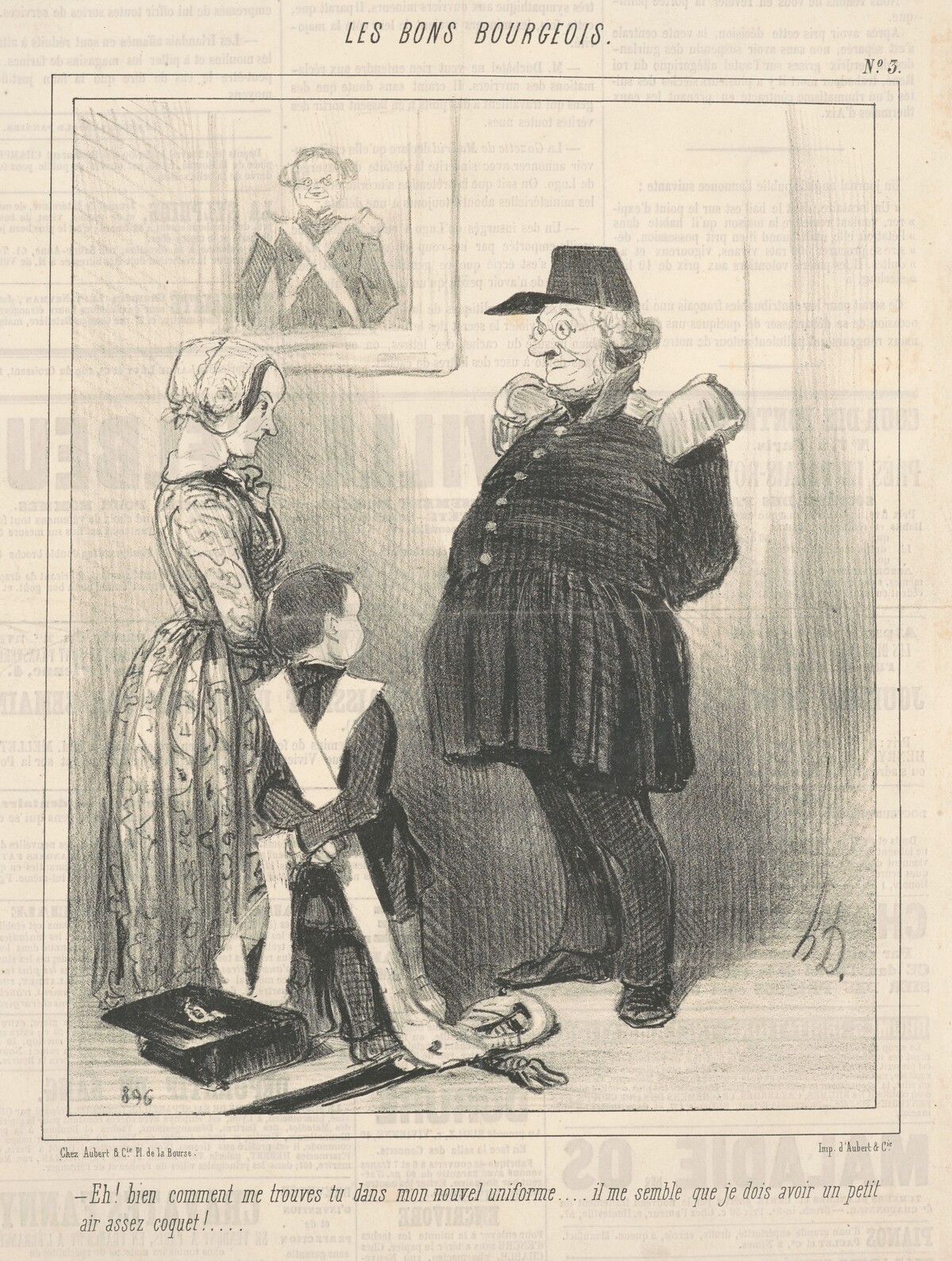 Eh! Bien comment me trouves-tu dans mon nouvel uniforme ... by Honoré Daumier
