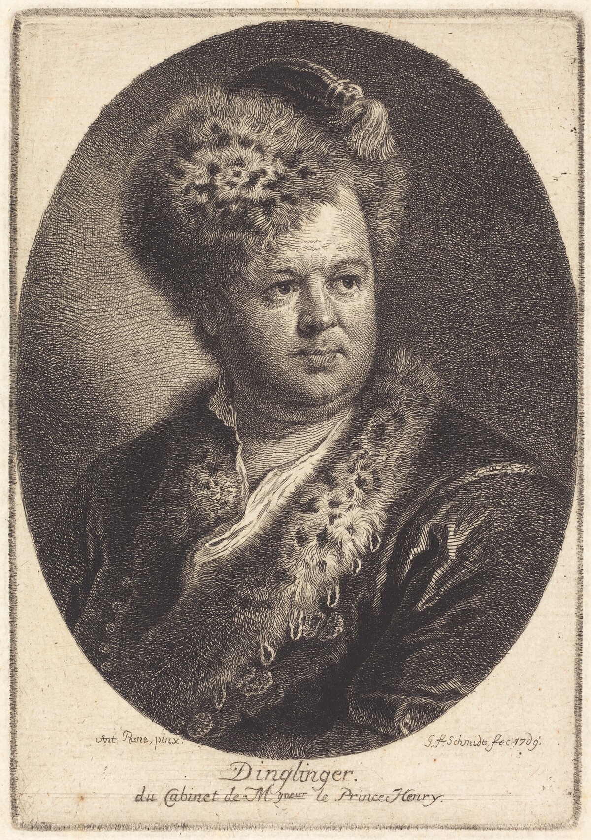 Johann Melchior Dinglinger by Georg Friedrich Schmidt after Antoine Pesne