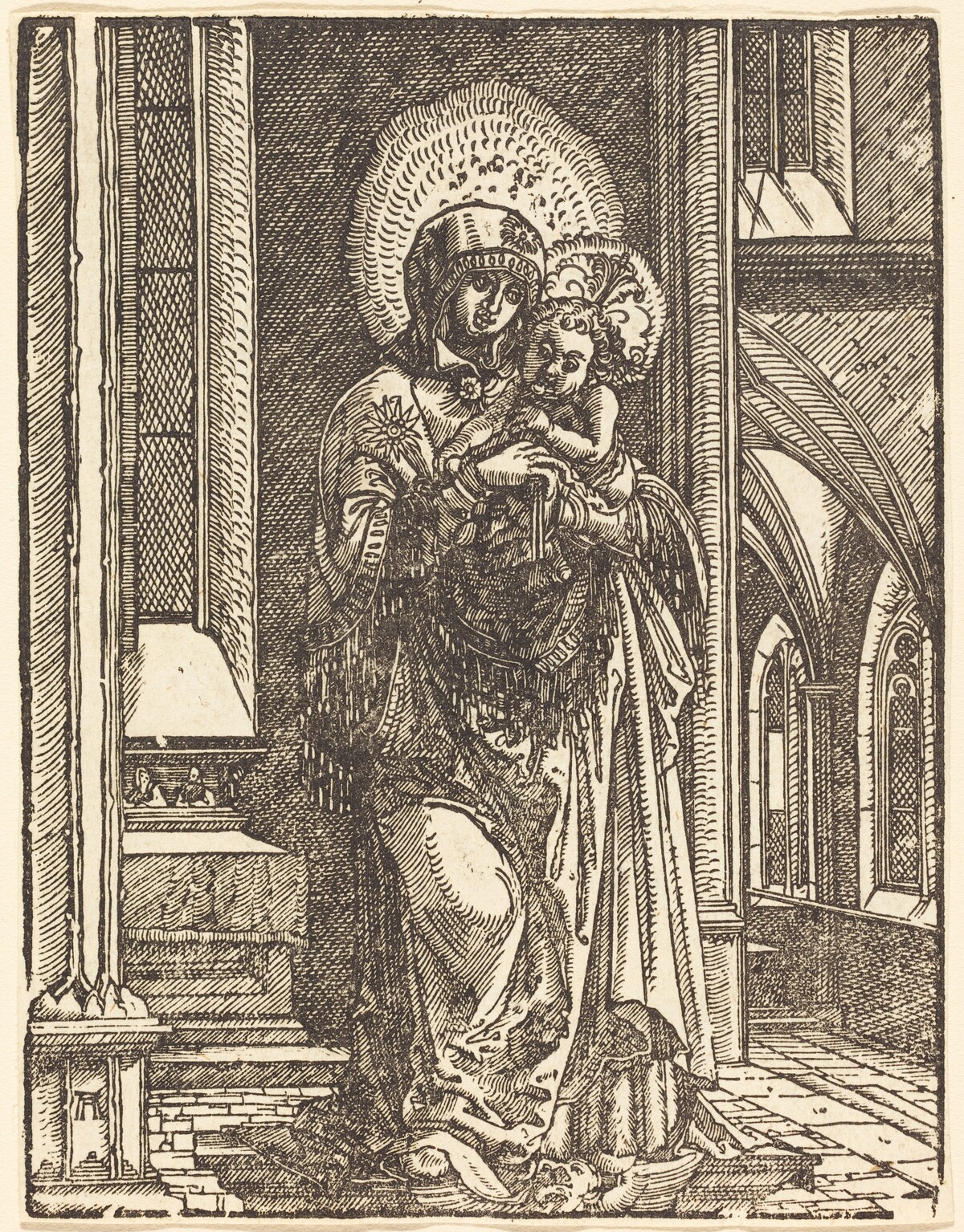 Virgin and Child in a Church by Albrecht Altdorfer