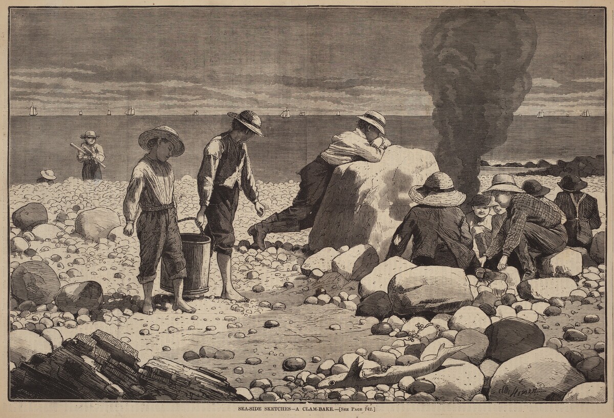 Sea-Side Sketches - A Clam-Bake by William H. Redding after Winslow Homer