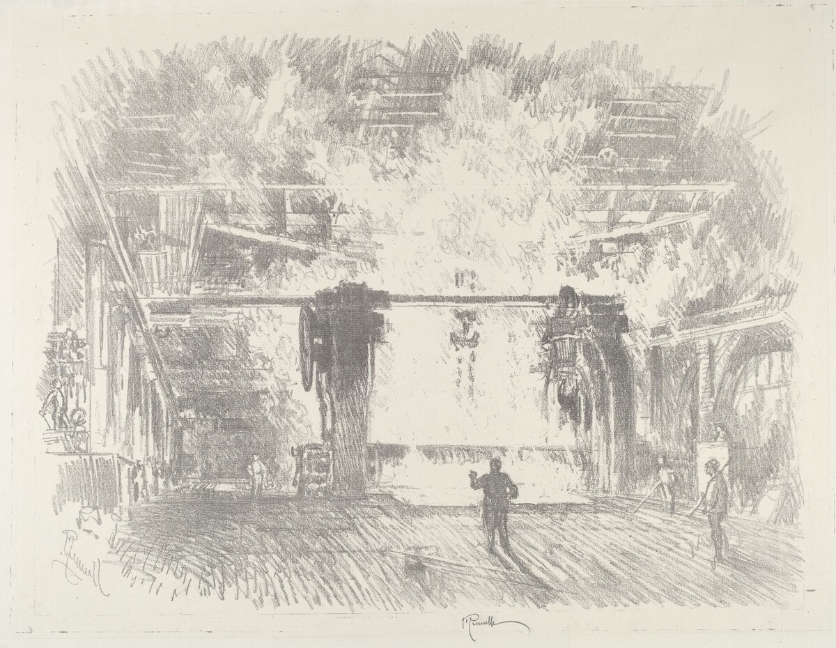 Making Armour-Plate by Joseph Pennell