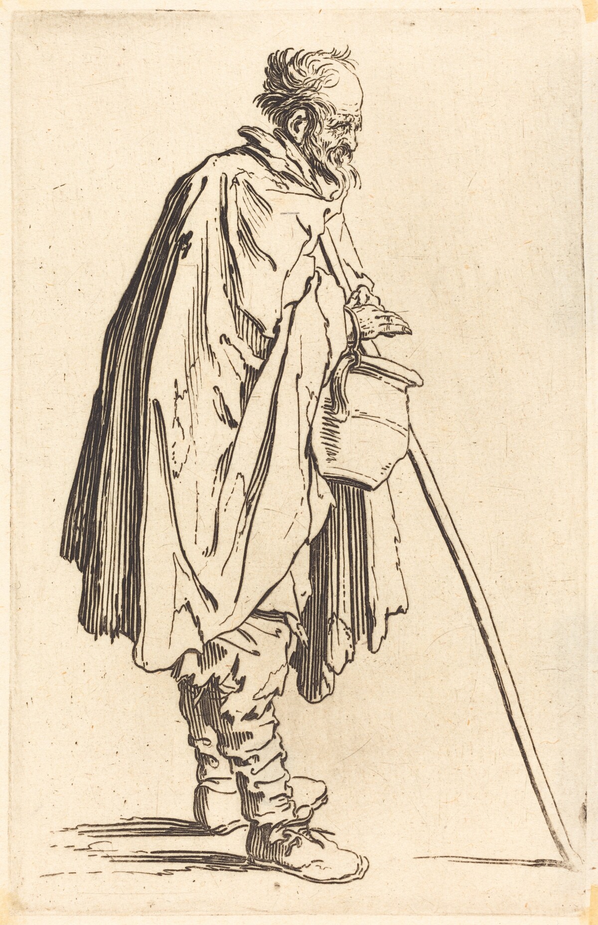 Beggar with Pot by Jacques Callot