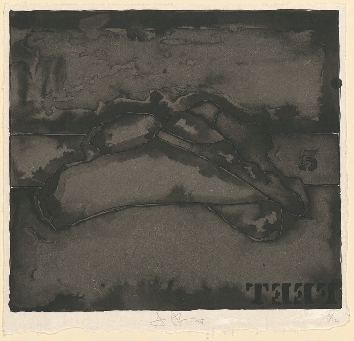 Feet (Black State) by Jasper Johns