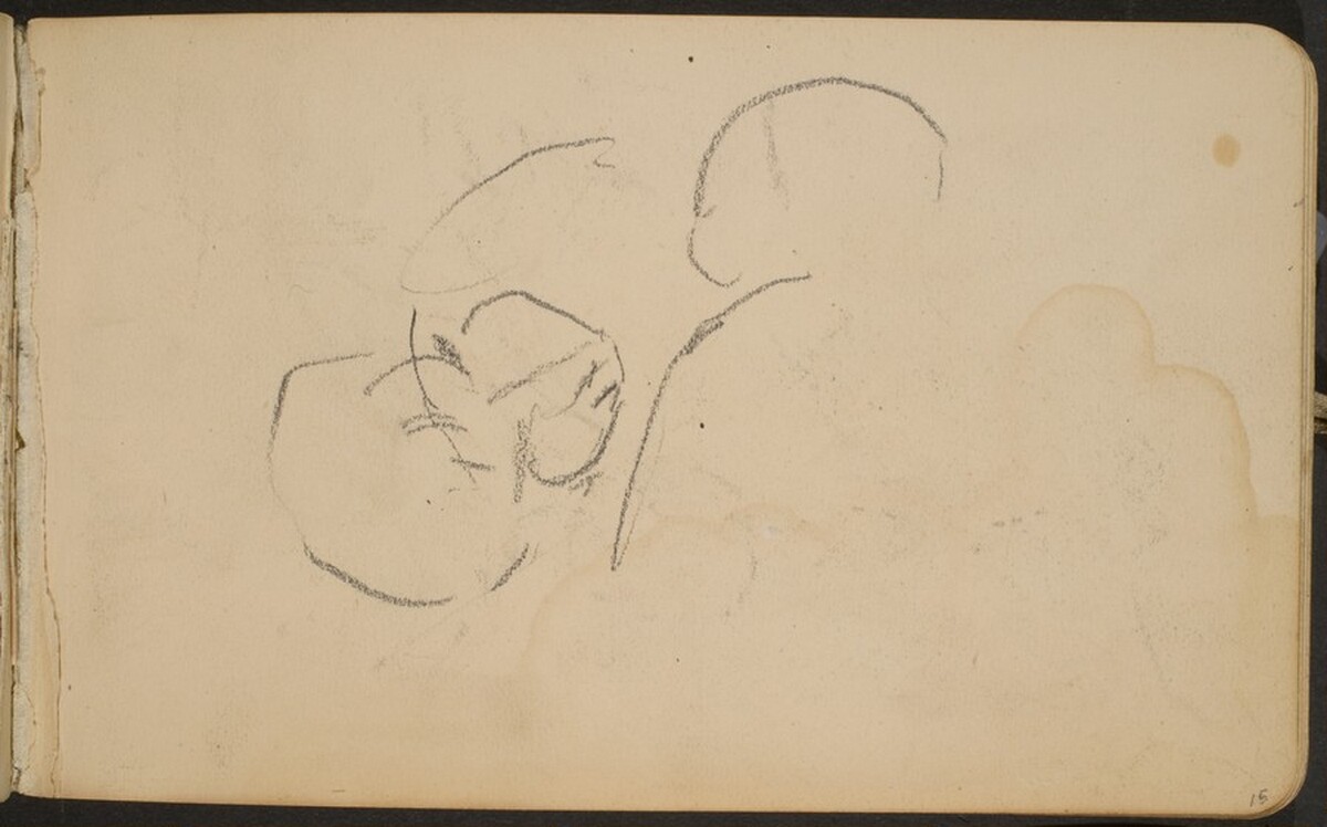 begonnene Skizze, wohl zweier Köpfe (Initial Sketch) [p. 15] by Max Beckmann