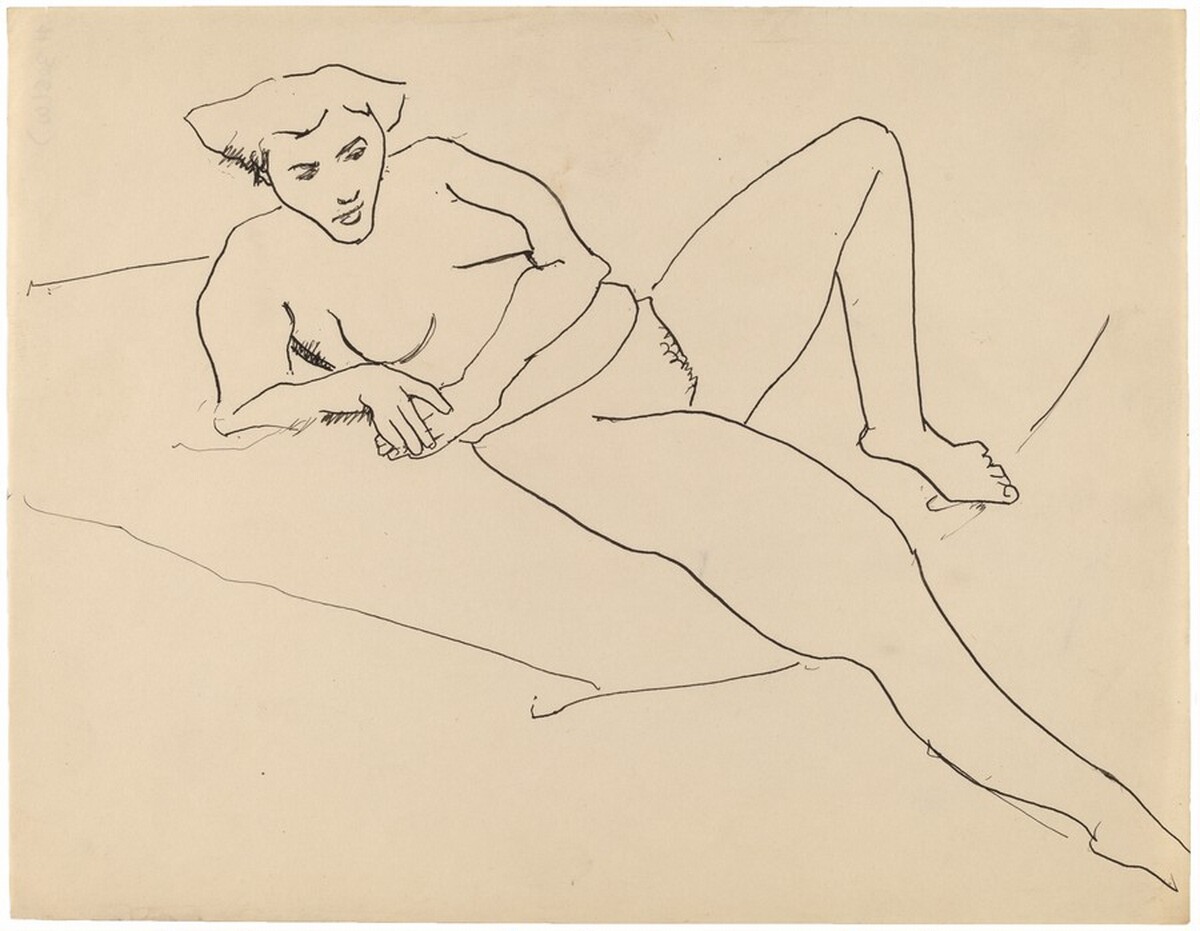 Reclining Nude Leaning to the Left, Right Arm Supporting Torso by Mark Rothko