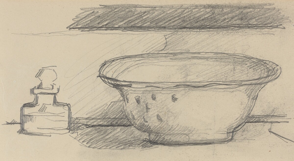 Wash Basin and Scent Bottle [recto] by Paul Cezanne