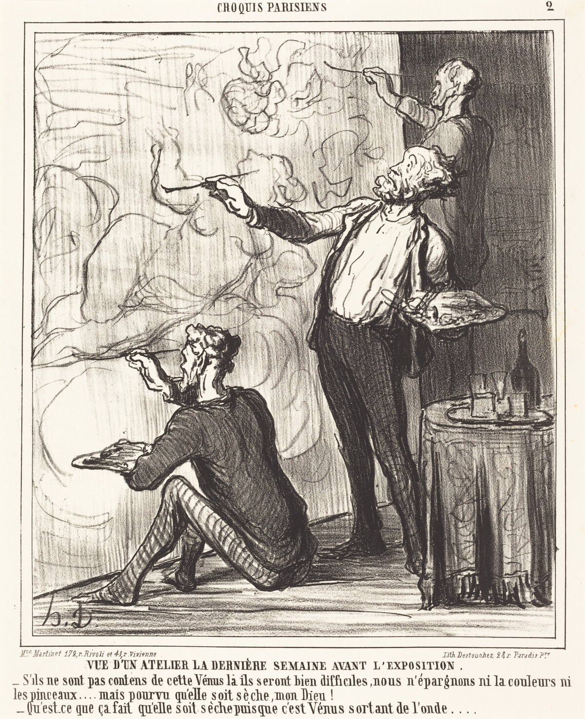 Vue d'un atelier... avant l'exposition by Honoré Daumier