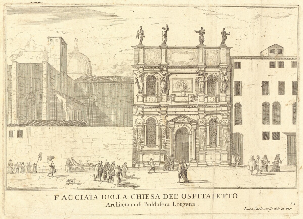 Facciata della Chiesa del'Ospitaletto (plate 33) by Luca Carlevariis