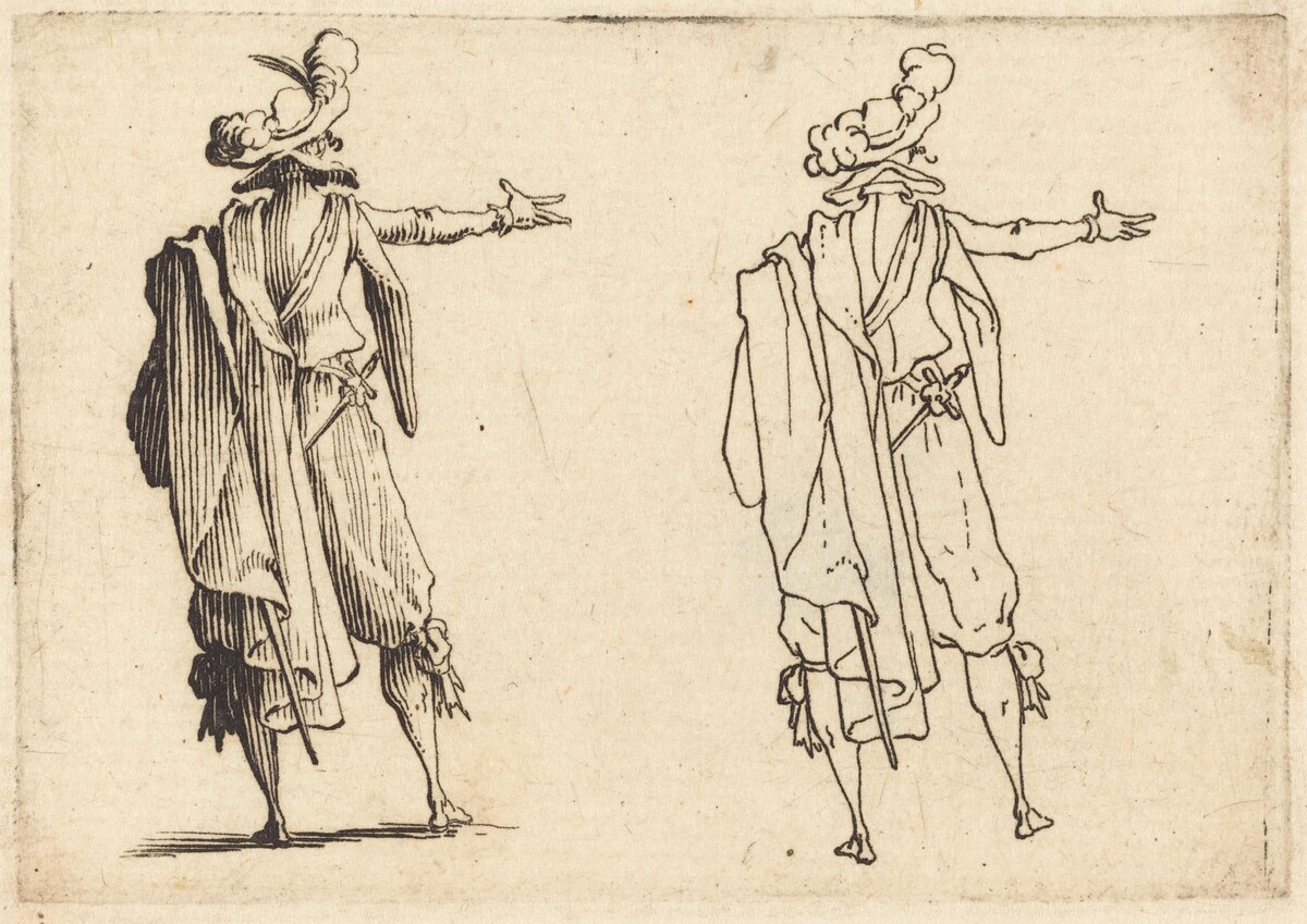 Man seen from Behind with His Right Arm Extended by Jacques Callot
