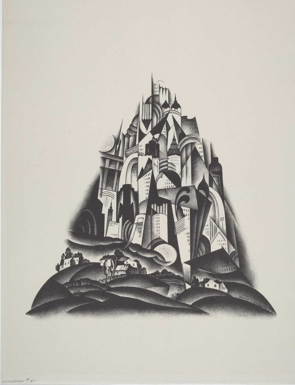 Lithograph #41 (Visionary City) by William Samuel Schwartz