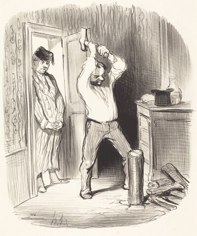 Est-il dieu permis... fendre du bois...