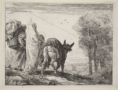 The Flight with the Holy Family at the Left