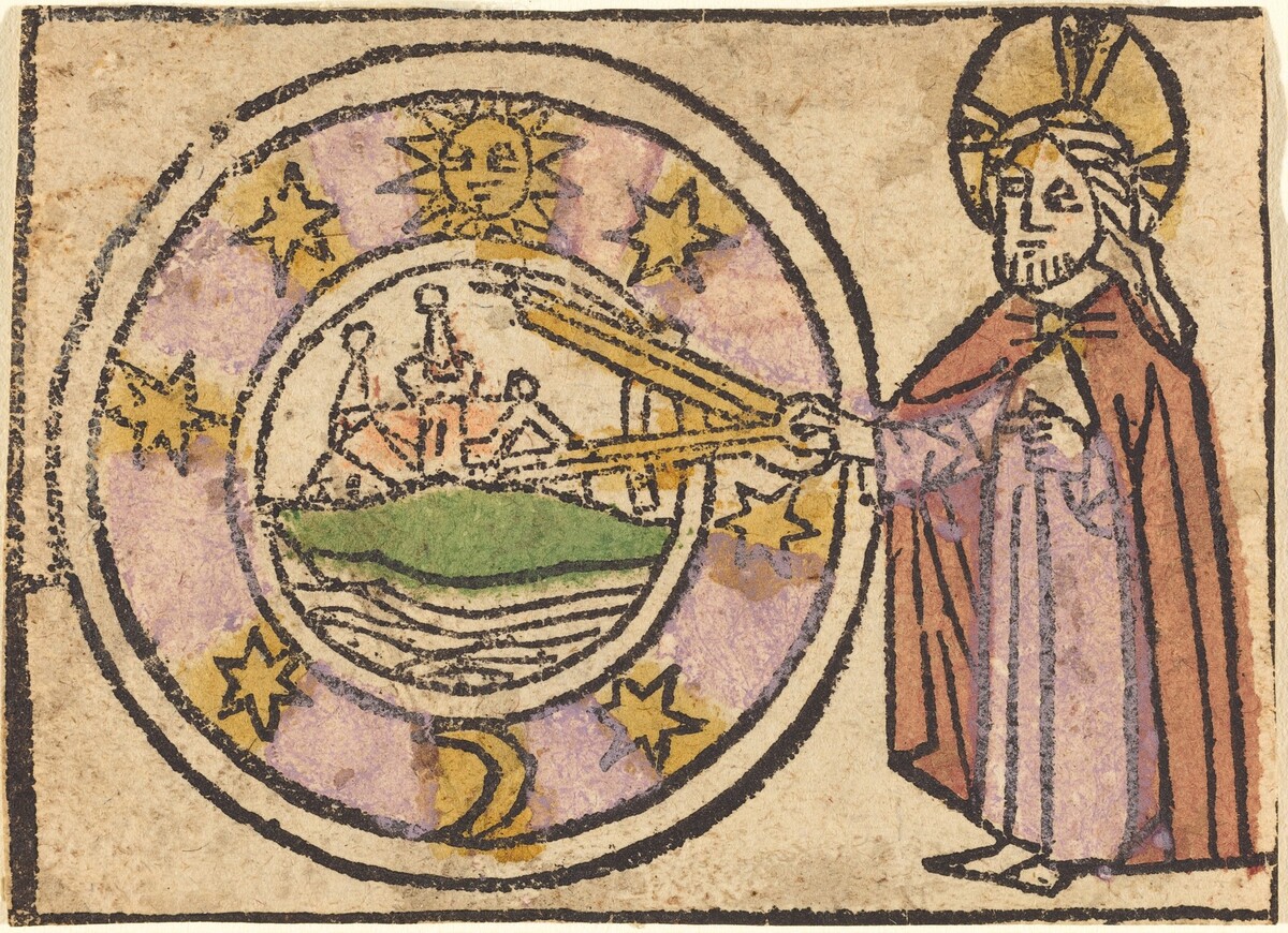 Christ Measuring the Globe by German 15th Century