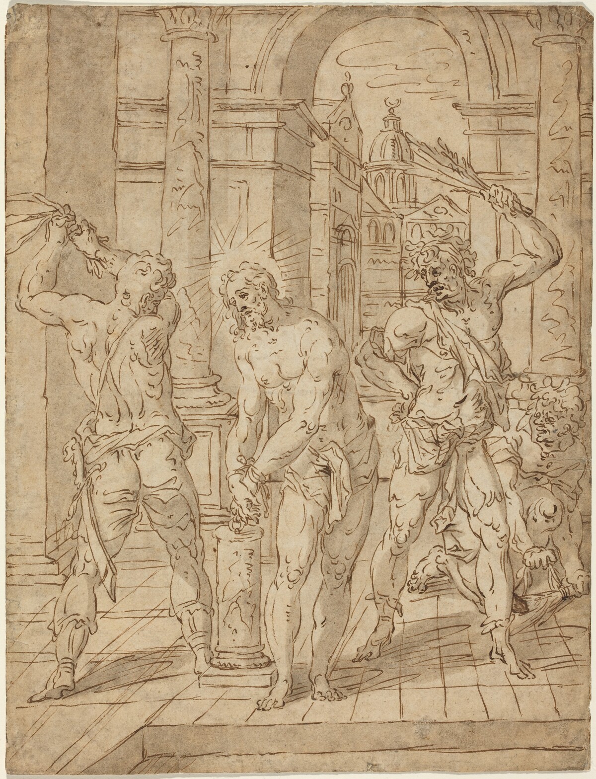 The Flagellation of Christ by Flemish 17th Century after Hendrik de Clerck