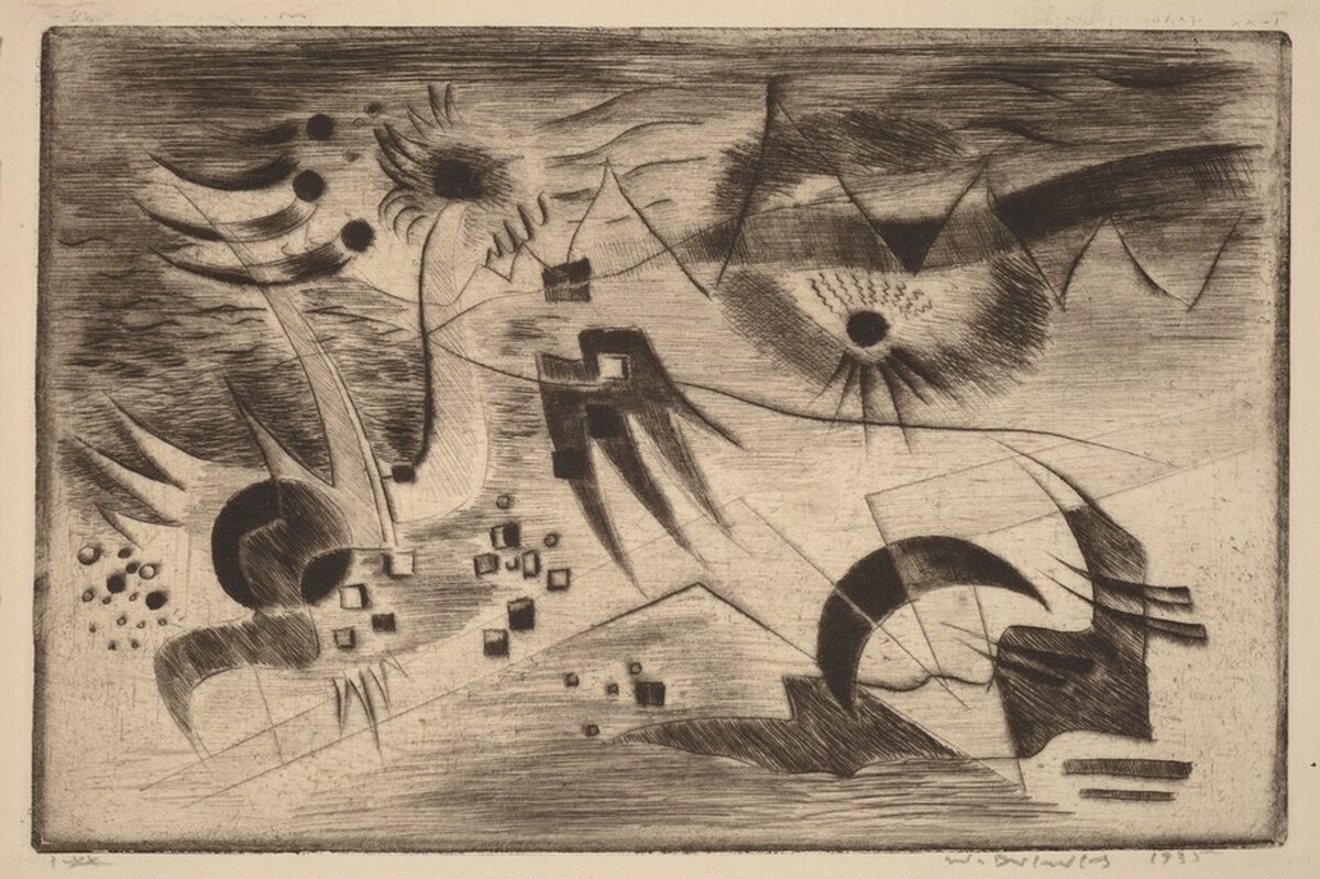 Small Forms with Half Moon No.4 by Werner Drewes