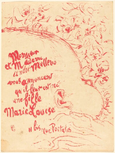 Birth Announcement for Marie-Louise Mellerio