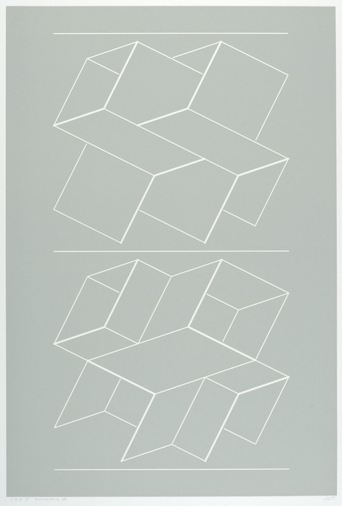 WEG I from White Embossings on Gray [artist's proof] by Josef Albers