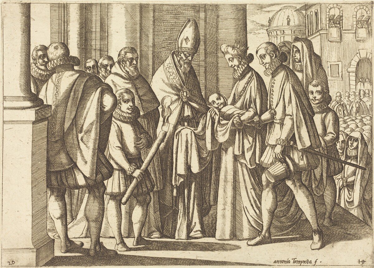 Philip as a Boy before Margaret of Austria by Antonio Tempesta