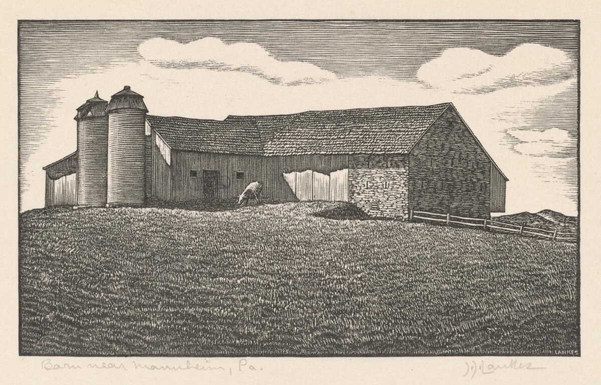 Barn Near Mannheim, Pennsylvania by J. J. Lankes