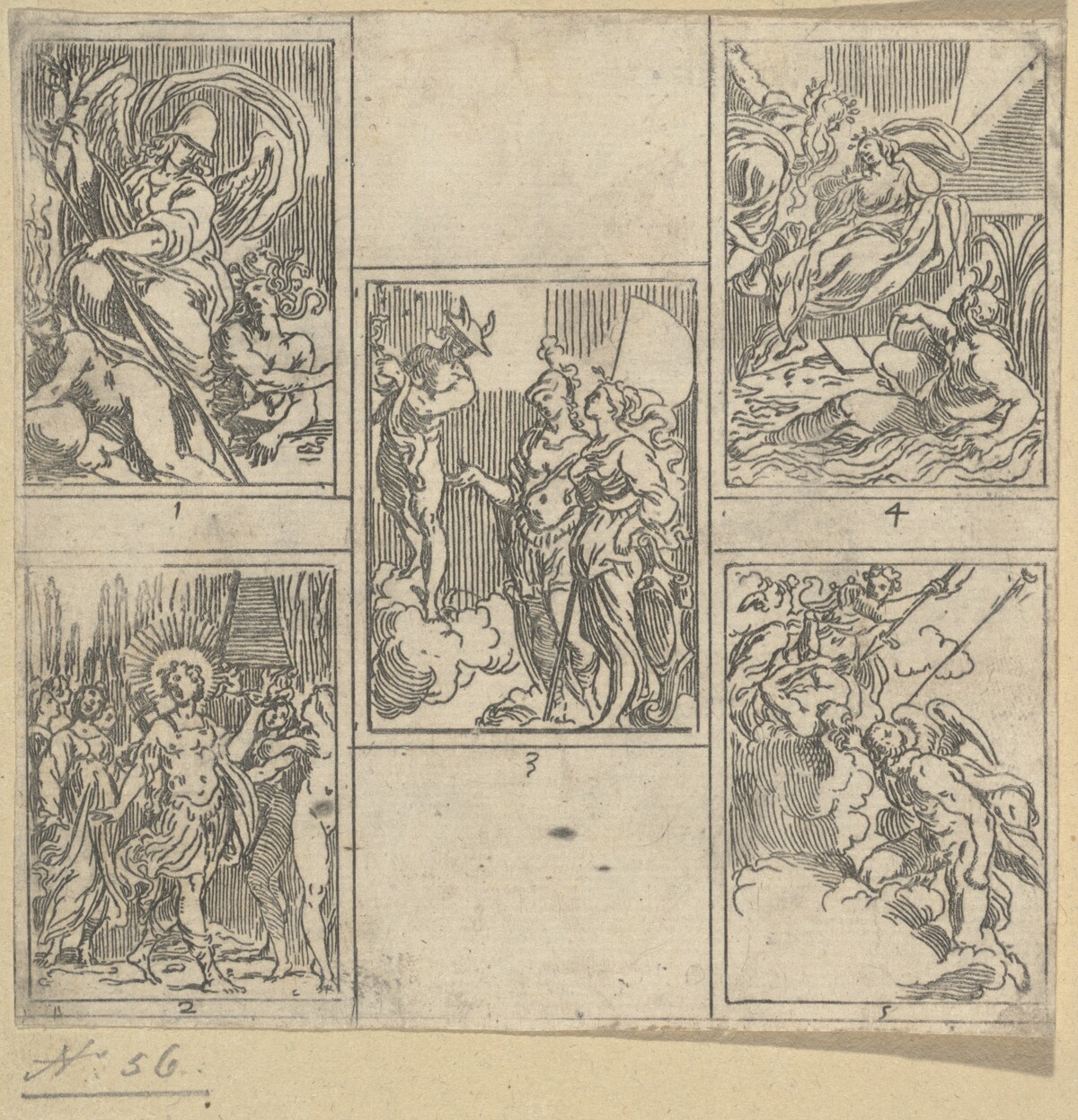 The Obsequies of Agostino Carracci: Second Plate by Guido Reni, after Ippolito Ferrantino, G. B. Bertusi, Sebastiano Rozali, Lucio Massai, and G. B. Busi