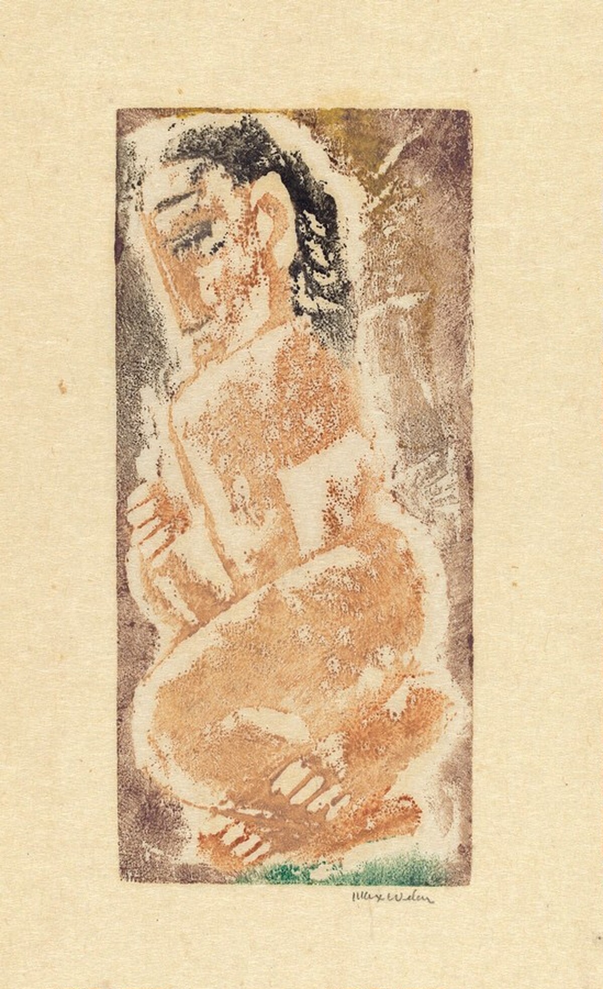 Crouching Nude by Max Weber