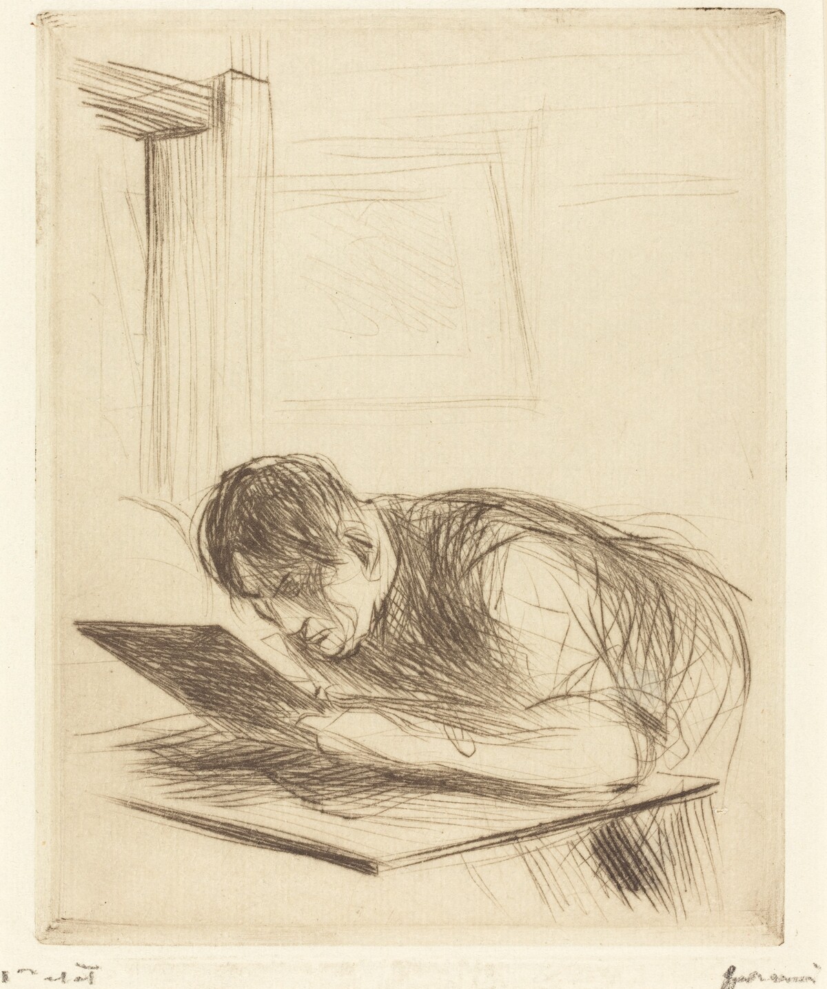 Forain gravant (1ère planche) (Forain Etching) (first plate) by Jean-Louis Forain