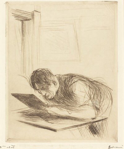 Forain gravant (1ère planche) (Forain Etching) (first plate)