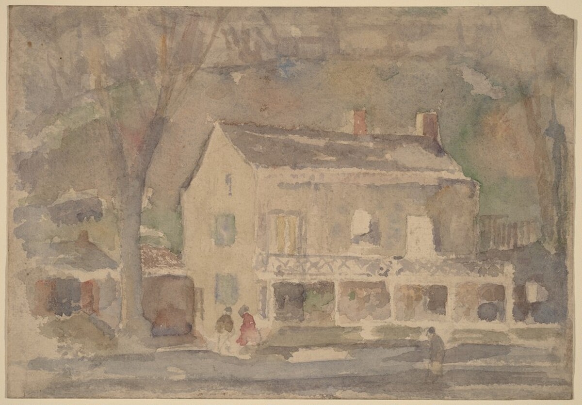 House with Figures in Front [recto] by John Marin