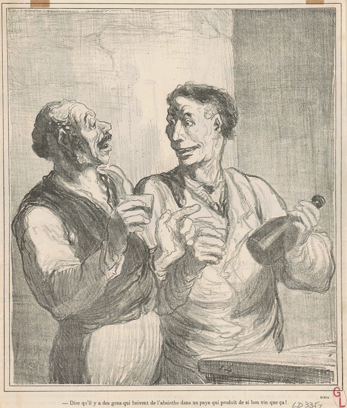 Dire qu'il y a des gens qui boivent de l'absinthe ... by Honoré Daumier