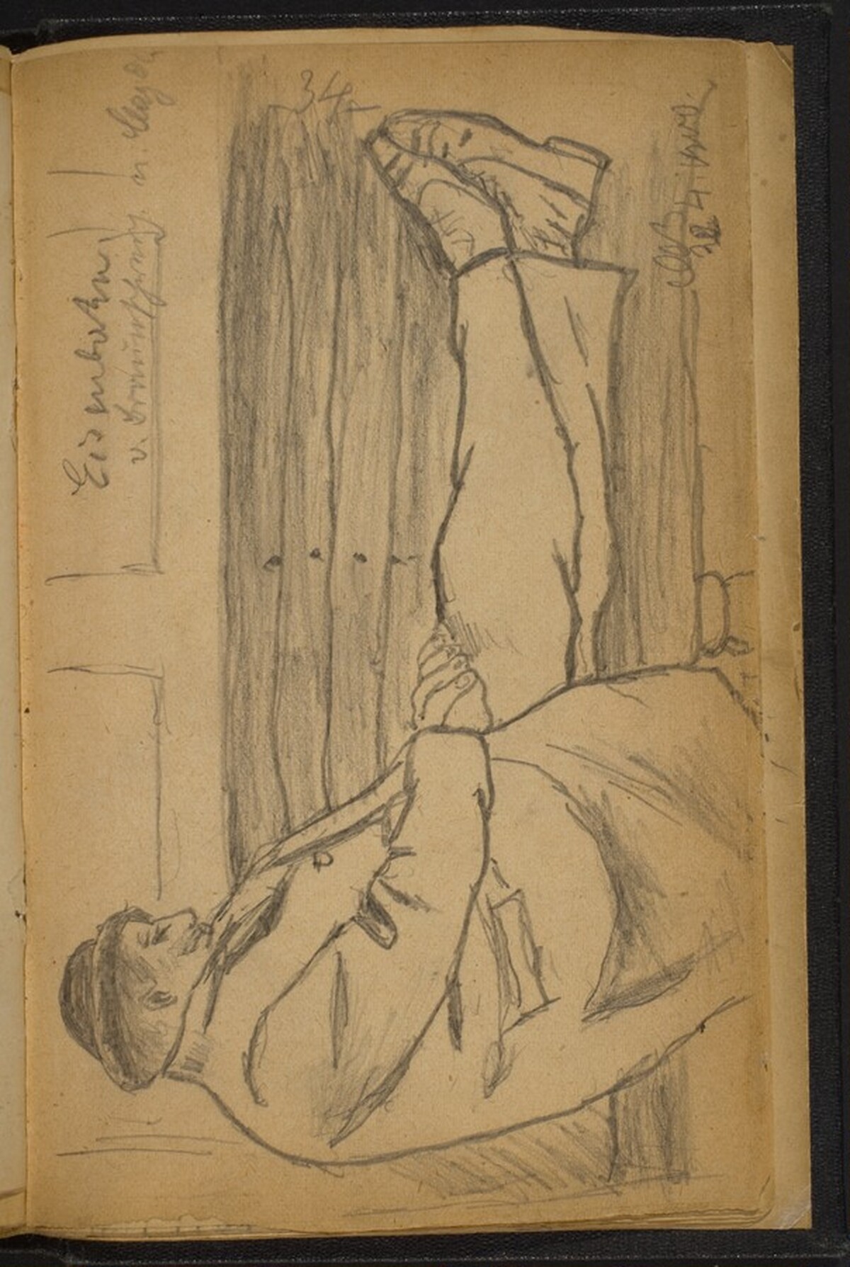 Man Reclining on a Bench by Max Beckmann