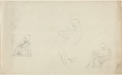 Four Studies of a Seated Woman with Children at Her Feet (Sketches for the Monument to Lady FitzHarris?)