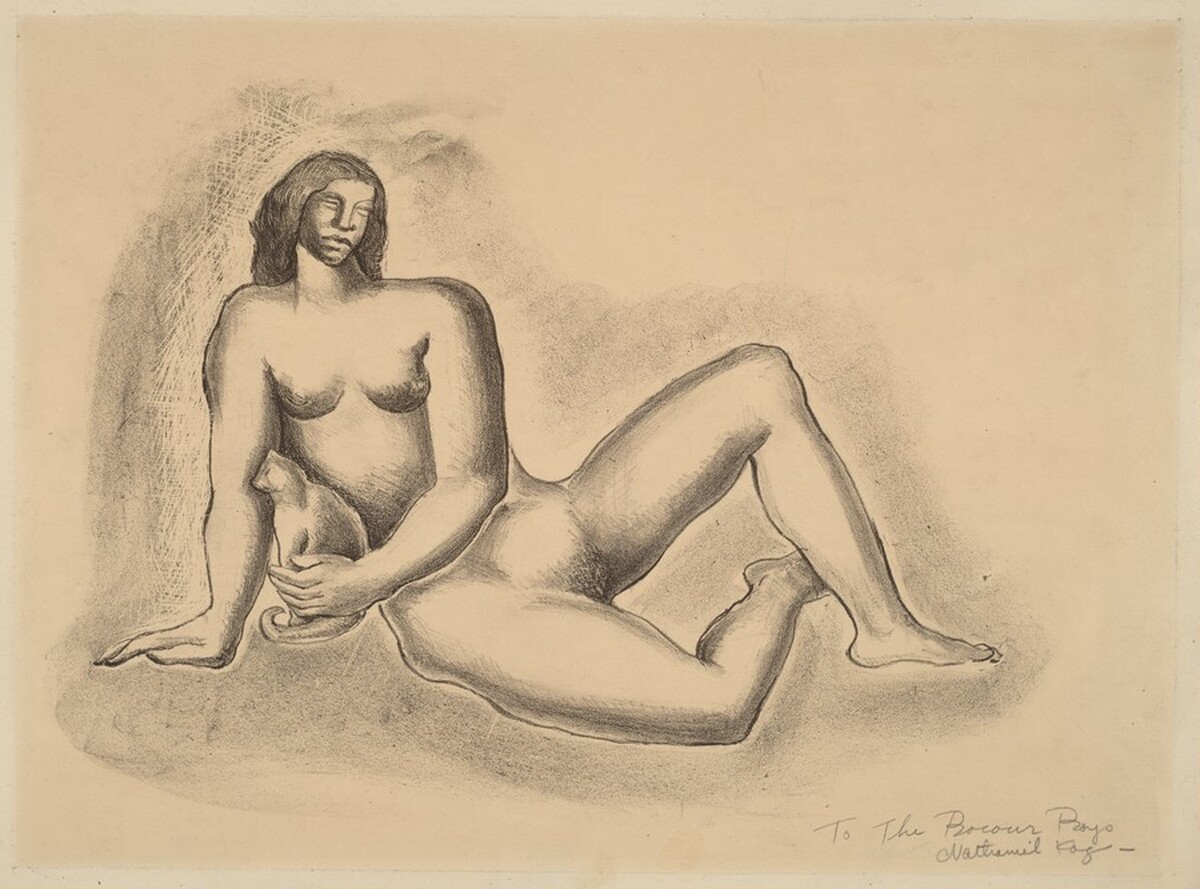 Nude with Cat by Nathaniel Kaz
