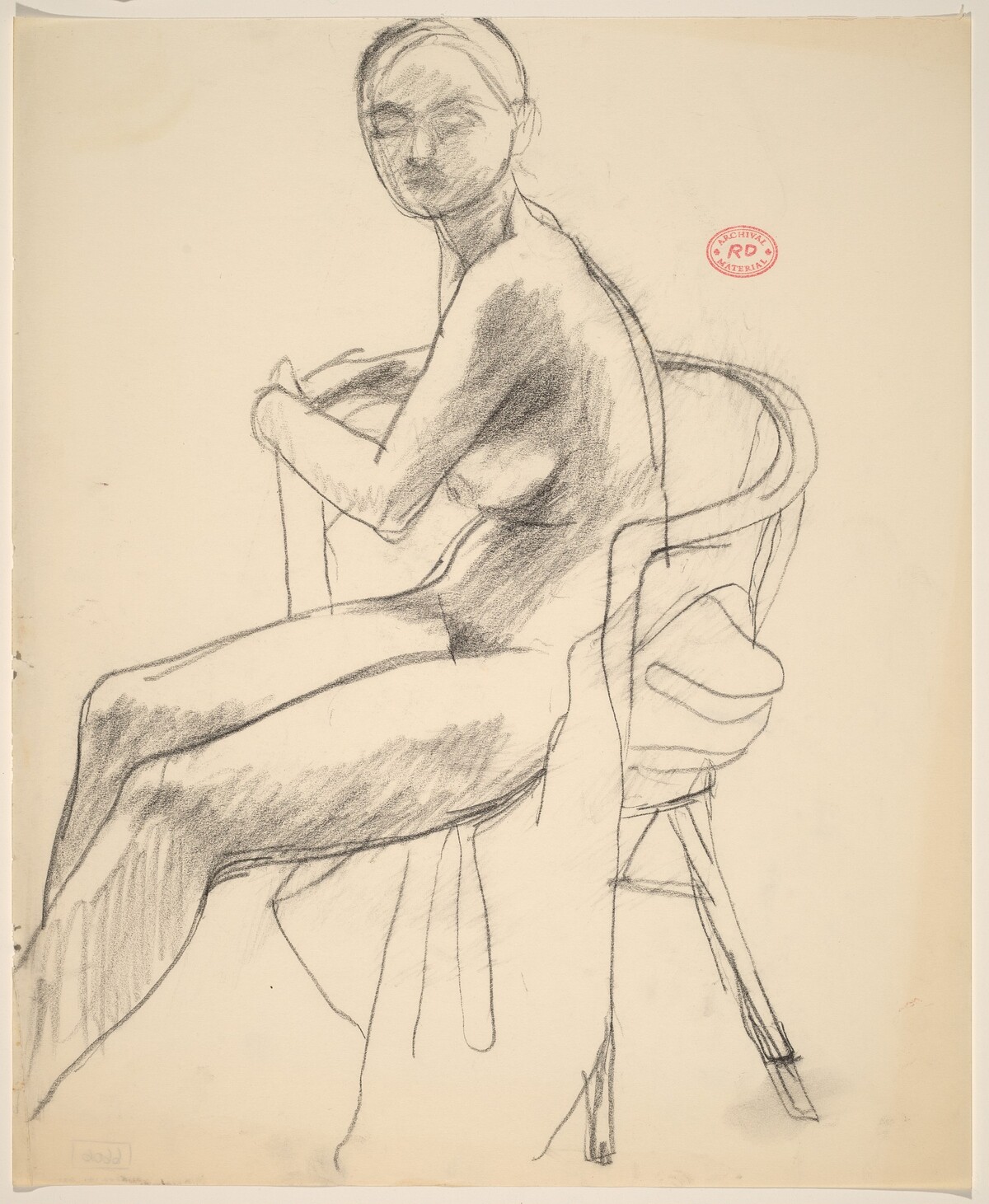 Untitled [seated female nude turning toward viewer] by Richard Diebenkorn
