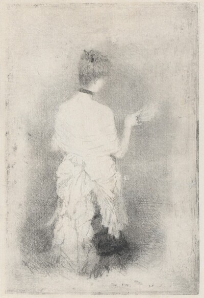 Elegant Young Woman Seen from Behind