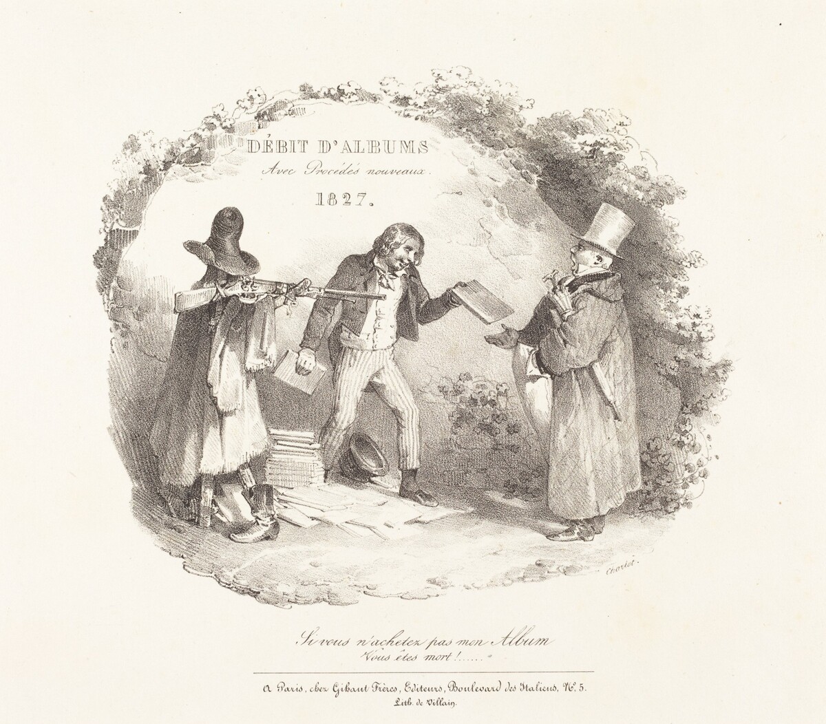 Débit d'Albums avec Procédés nouveaux (New Methods for the Sale of Lithograph Albums) by Nicolas-Toussaint Charlet