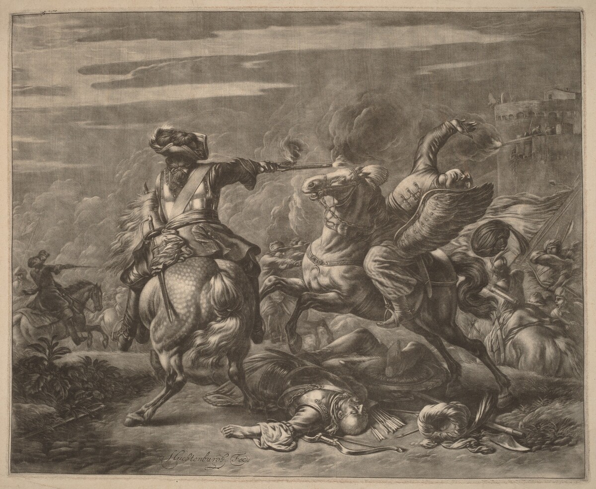 A Horseman Shooting a Turk from His Horse by Jan van Huchtenburgh