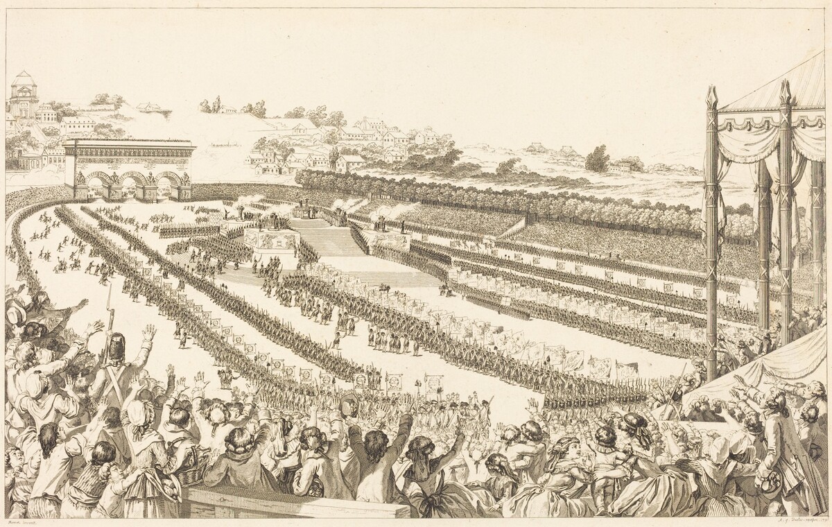 Fédération Générale de Français, au Champ de Mars, le 14 Juillet 1790 by Antoine-Jean Duclos after Charles Monnet