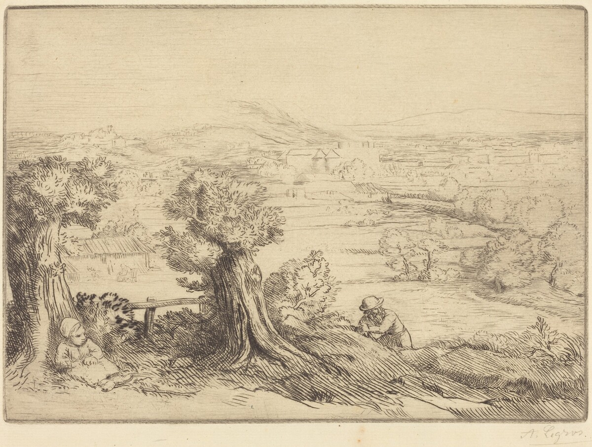 Remembrance of a Valley in Bourgogne (Souvenir d'une vallee en Bourgogne) by Alphonse Legros