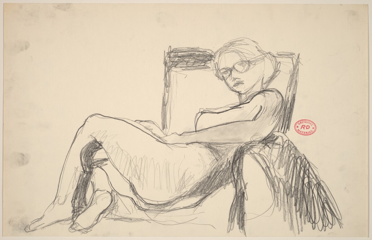 Untitled [reclining female nude with glasses] by Richard Diebenkorn