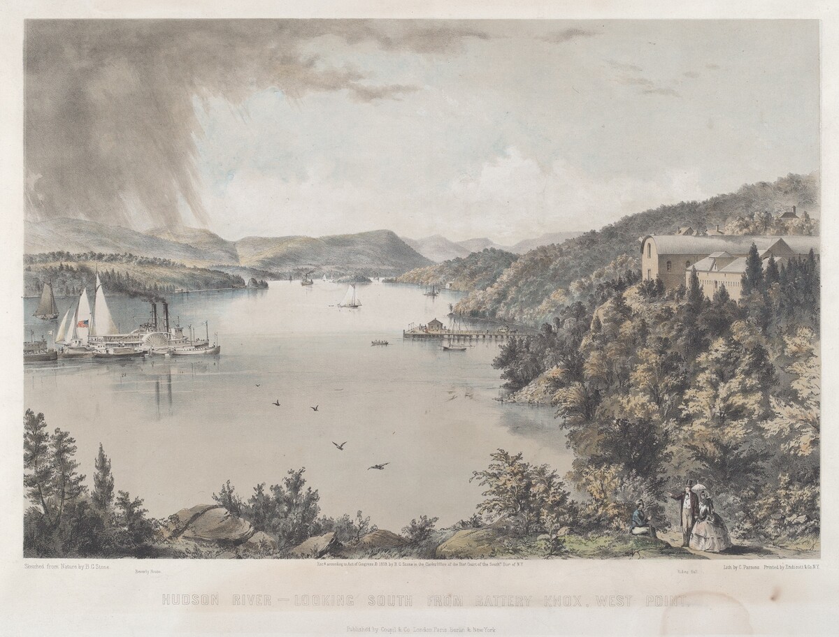 Hudson River Portfolio: Looking South from Battery Knox, West Point by Charles Parsons after Benjamin Bellows Grant Stone