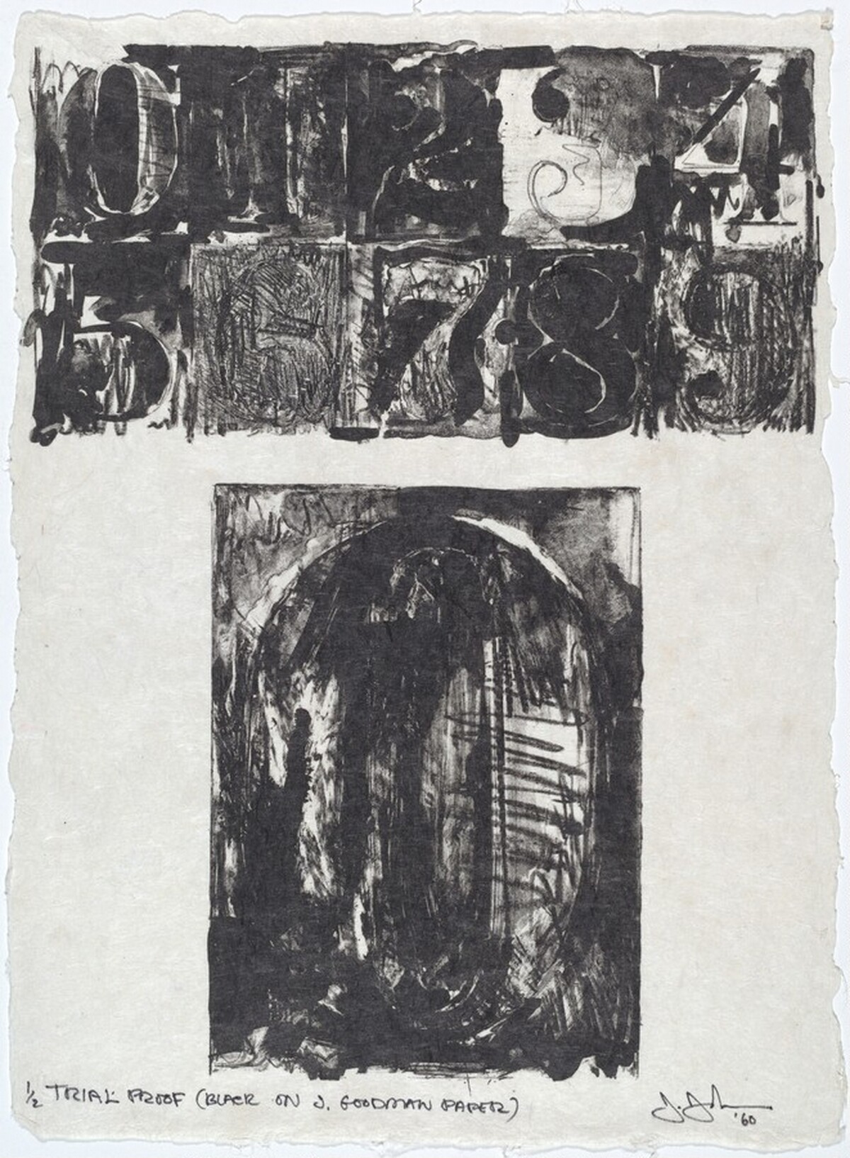 0 from 0-9 (Black) [trial proof] by Jasper Johns