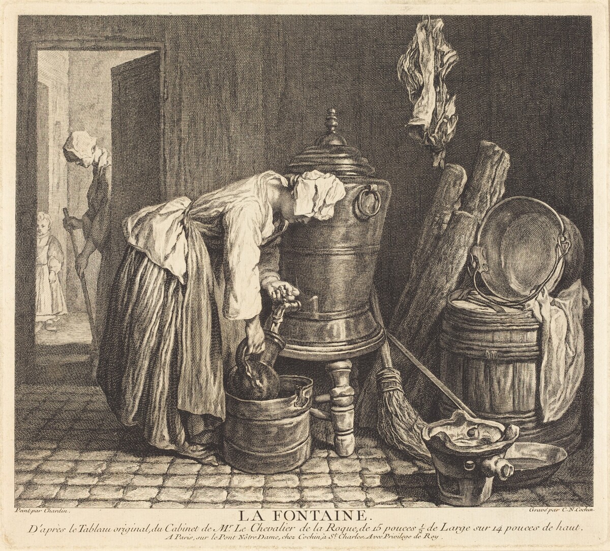 La Fontaine by Charles-Nicolas Cochin I after Jean Siméon Chardin