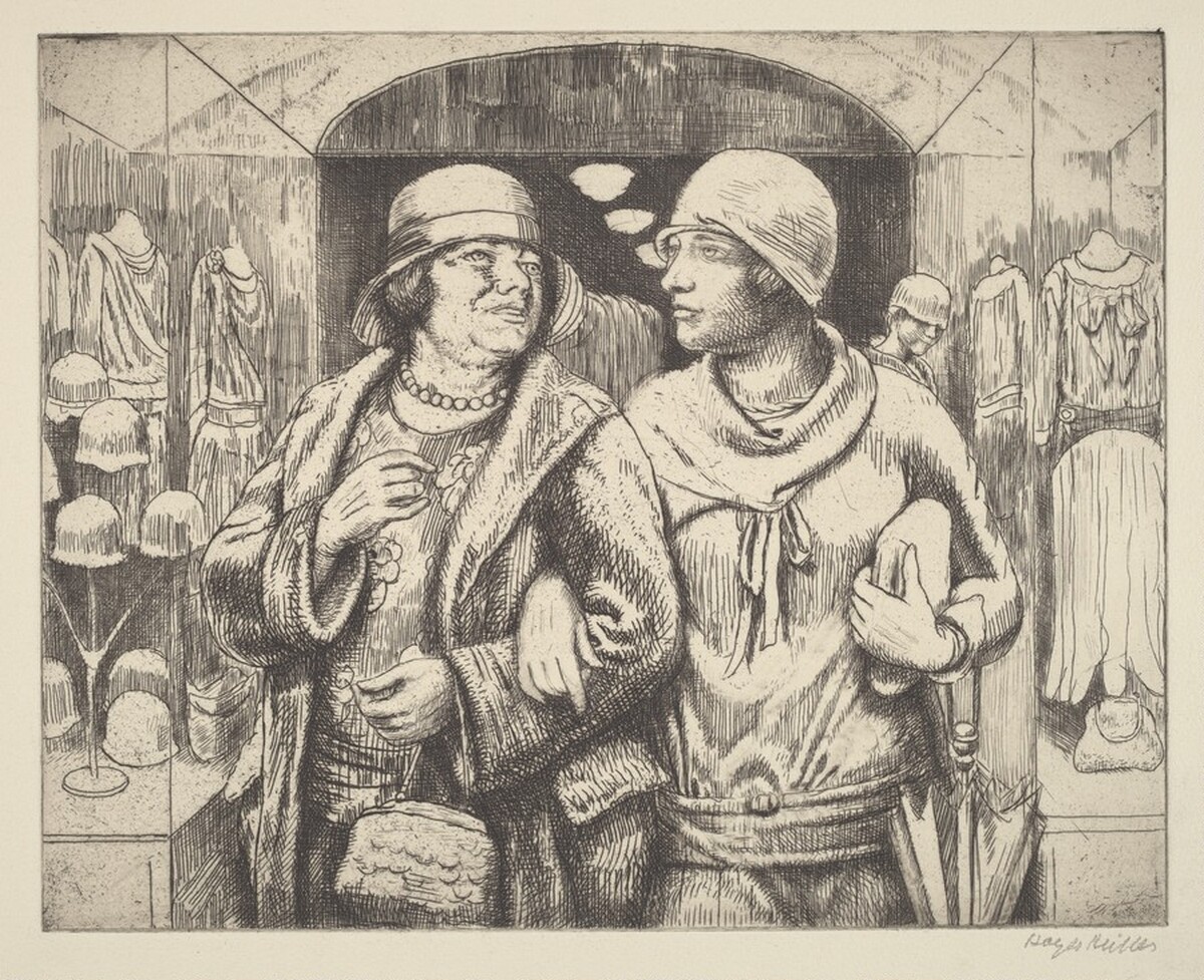 Two Ladies in a Dress Shop by Kenneth Hayes Miller