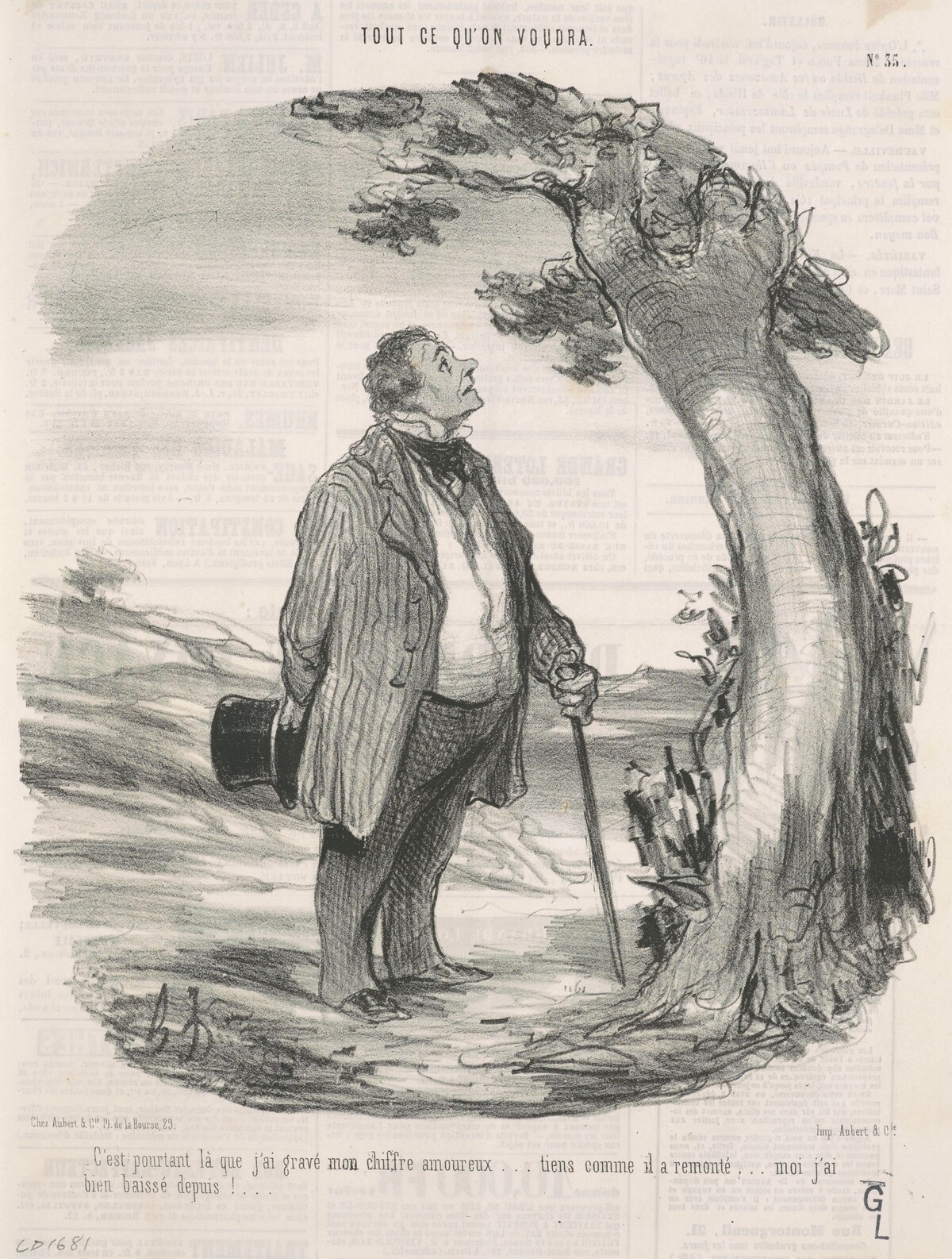 C'est pourtant la que j'ai gravé mon chiffre ... by Honoré Daumier