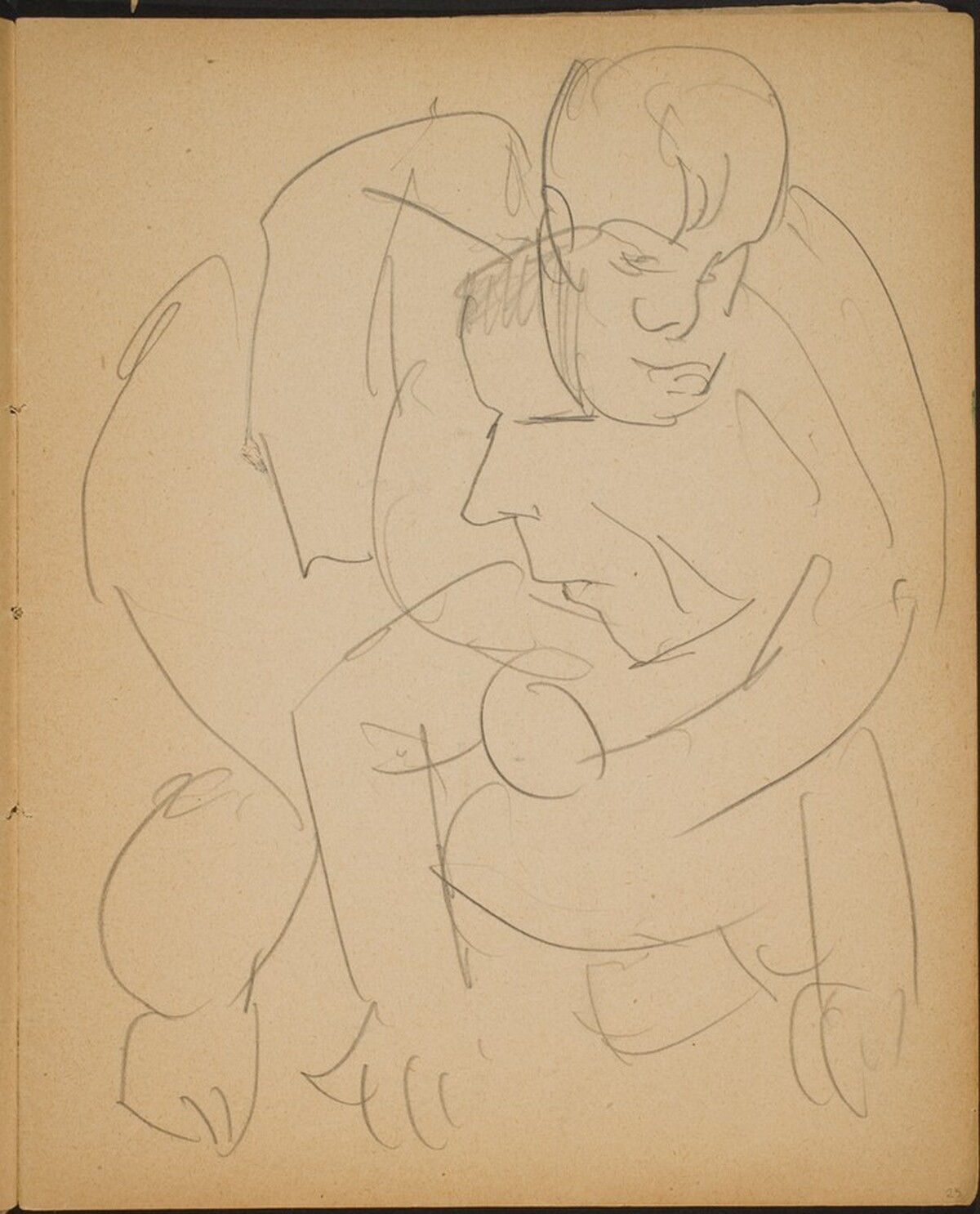Zwei ineinander verschlungene Ringkämpfer (Two Wrestlers Intertwined) [p. 25] by Max Beckmann