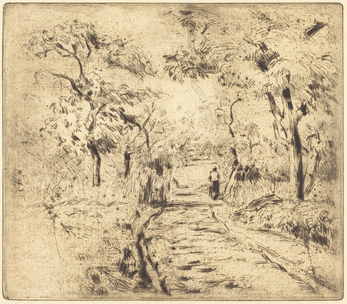 In the Fields at Ennery (Dans les champs, a Ennery) by Camille Pissarro