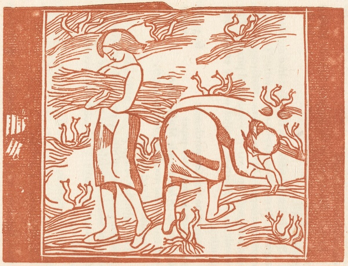 Women Harvesting (Jeunes filles ramassant dessarments de vigne: Deuxieme planche) by Aristide Maillol