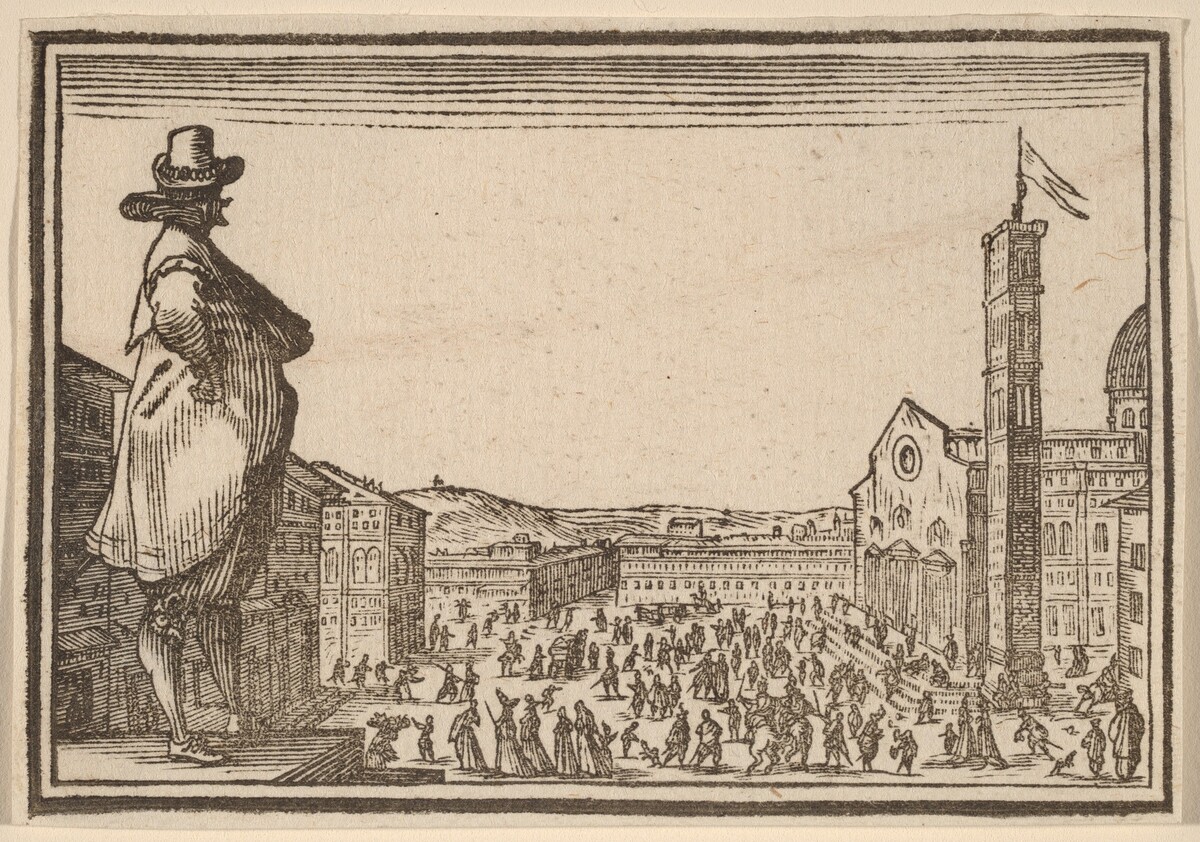 Piazza del Duomo, Florence by Edouard Eckman after Jacques Callot